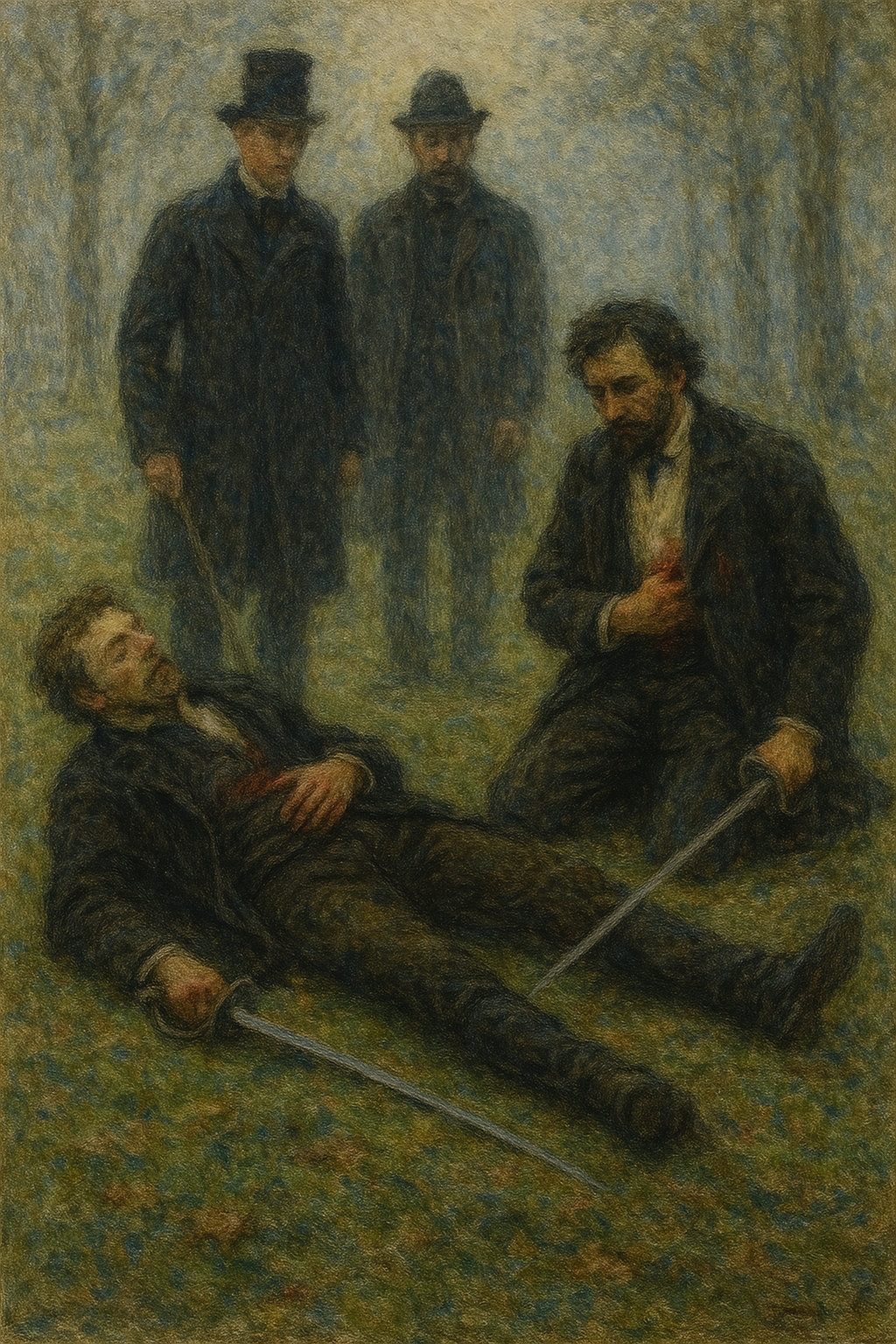 Alt text: Historical illustration depicting fencers
